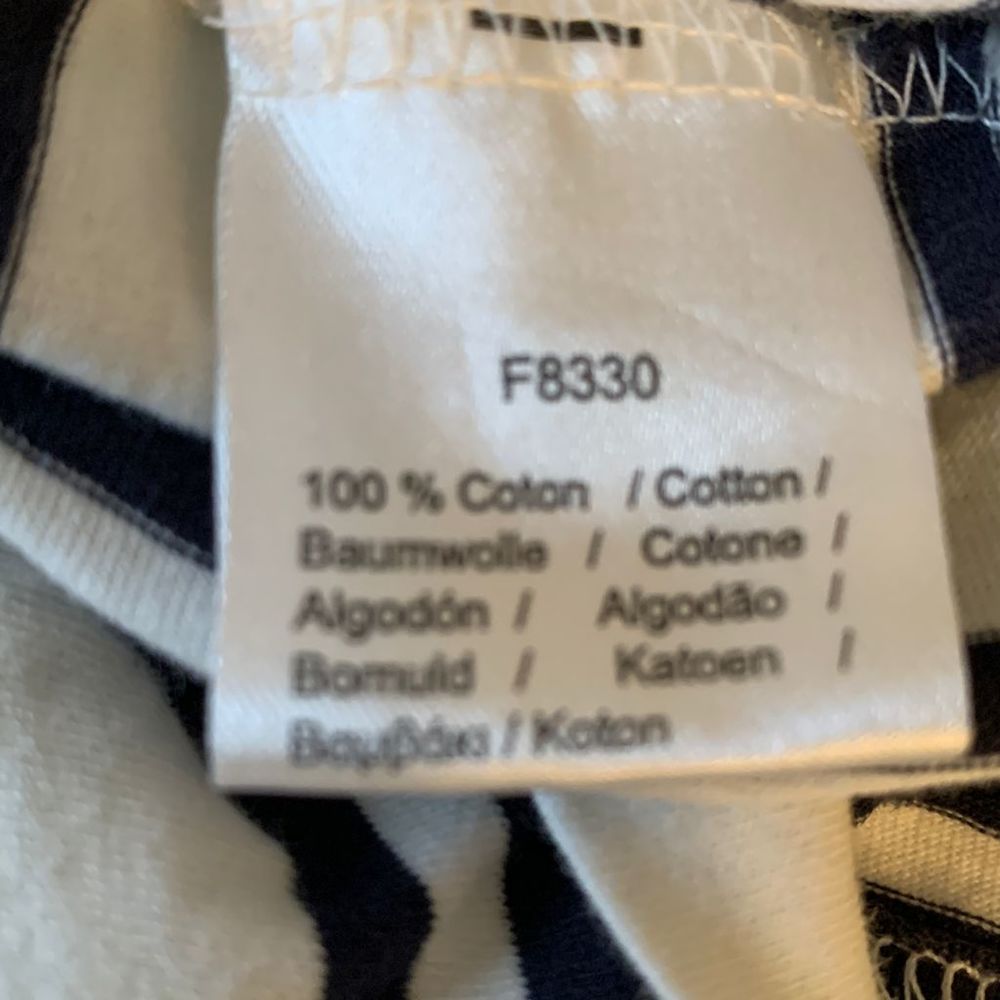 LACOSTE STRIPE JERSEY TEE White and Blue Regular Fit Large - Picture 7 of 8